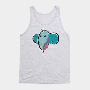 Elephant Holding a Feather Tank Top